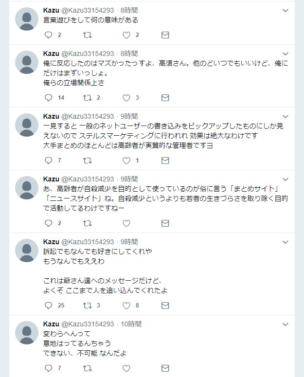 高須克弥院長「警察に届けました。なう」Twitter殺害予告投稿に対処、凍結済アカウント投稿の中身