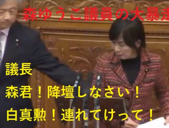 【動画】森ゆうこ議員が発言禁止・降壇命令を無視→議長激怒「降壇しなさい！白真勲！連れてけって！」