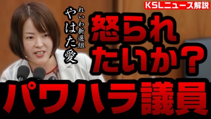 【最悪のパワハラ】やはた愛「私に怒られたいか!」官僚の答弁に怒り心頭、名指しで批判!委員長はニタニタするだけ【KSLチャンネル】 | KSL ...
